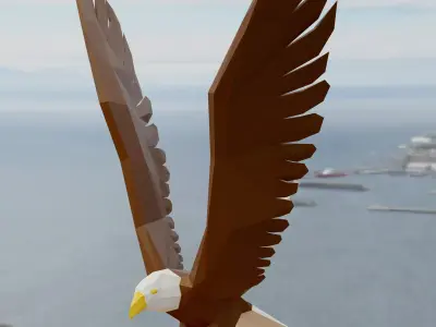Eagle low poly 3D model
