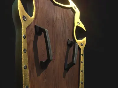 3D Model High Detailed Shield Low-poly 3D model
