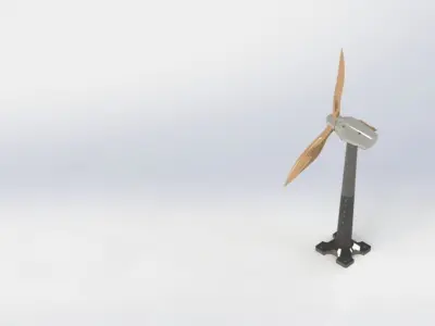 Scale small wind turbine 3D model