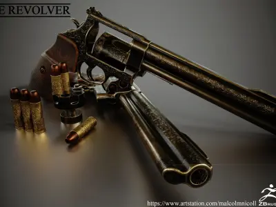 Dead Eye Revolver Low-poly 3D model