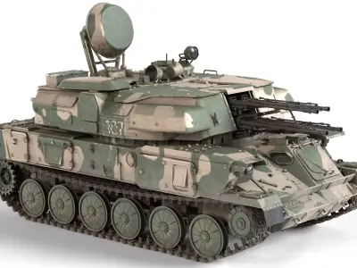 ZSU 23 4 Shilka Self Propelled Anti Aircraft Gun Low-poly 3D model