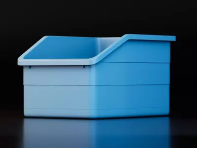 Plastic Storage Bin Free low-poly 3D model