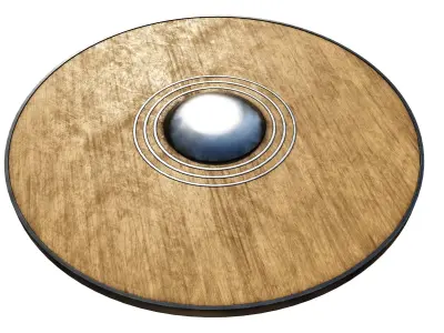 Wooden shield Low-poly 3D model 14