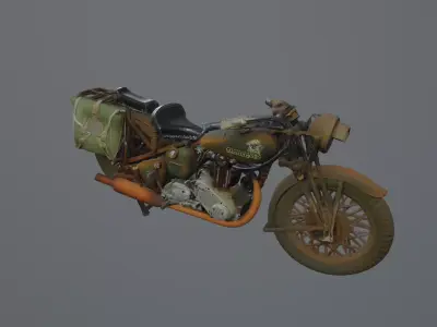 destroyed motorcycle  3D model