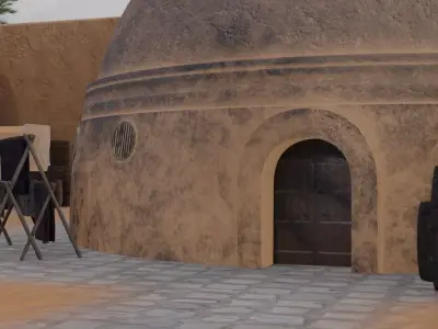 Desert Settlement Layout 3D model