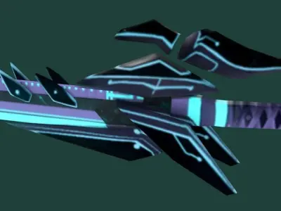 Futuristic SciFi Samurai Sword 1 Low-poly 3D model