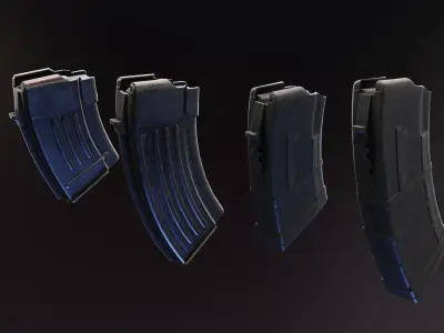 Small AK magazines Low-poly 3D model