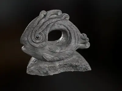 Scanned fish statue model 3D model