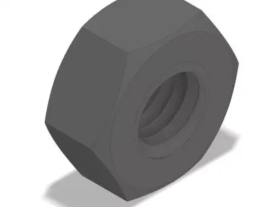 Hexagonal Nut M10 3D model