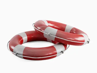 Lifebuoy 02 Low-poly 3D model