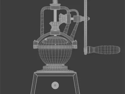 Vintage manual coffee bean grinder 3D model