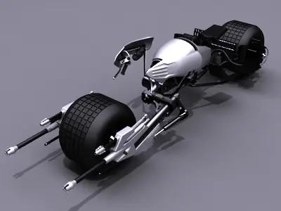 Batpod futuristic motorcycle with wheels 3D model