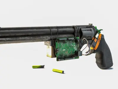 Sci-Fi Revolver  Low-poly 3D model