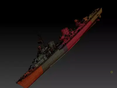 Destroyer z-52 Low-poly 3D model