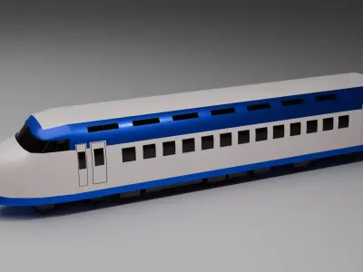 Low Poly Train Game Ready Vehicle FBX OBJ STL PRINT Low-poly 3D model
