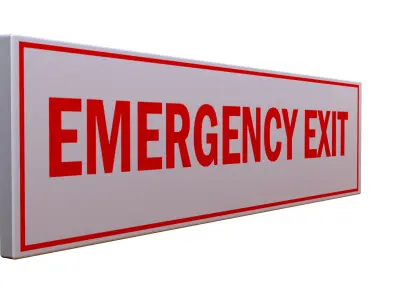 Emergency Exit Sign Low-poly 3D model