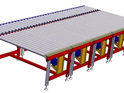 Wooden Board Conveyor Belt  3D model