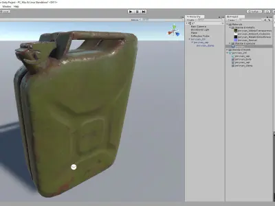 Soviet old rusty canister 20L Low-poly 3D model