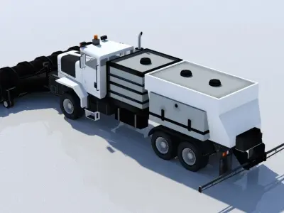 Oshkhosh Snow Plow Low Poly Ground Support Airport Low-poly 3D model