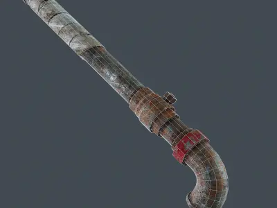 Rusty Iron Pipe Weapon - PBR Game Ready Low-poly 3D model