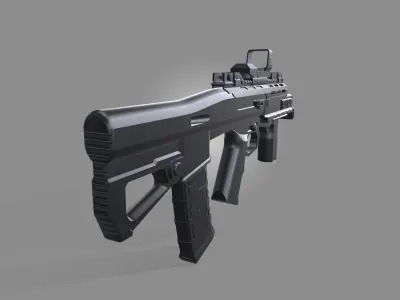Low-poly Rifle 3D model Low-poly 3D model