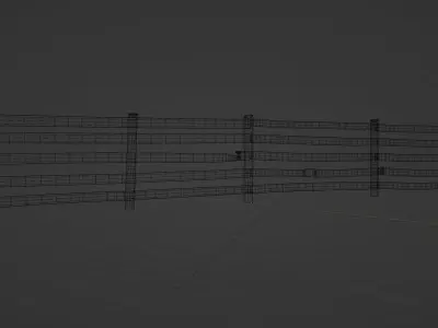 Old Farm Fence Low-poly 3D model