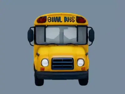 School Bus 3D Model Low Poly Game Ready PBR Textures 3D model