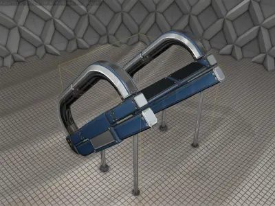 Sci-Fi Stairs - 12 - Blue Version Low-poly 3D model