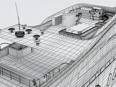 Large yacht 3D model