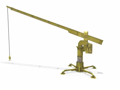 Old Davit Crane Low-poly PBR Low-poly 3D model