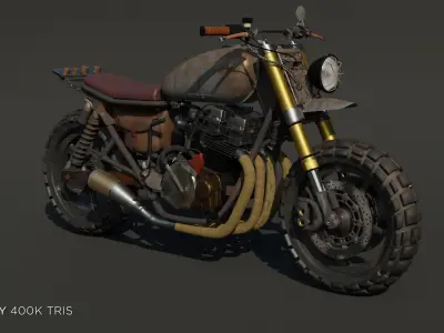 Daryls Walking Dead Bike Low-poly 3D model
