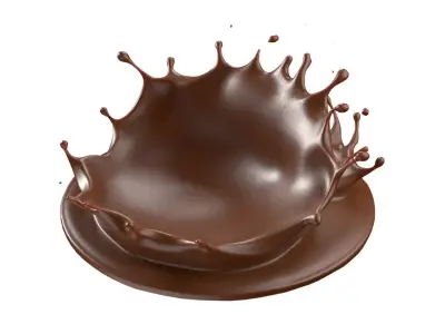 Chocolate Splash v3  Low-poly 3D model