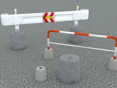 Low poly road assets Low-poly 3D model