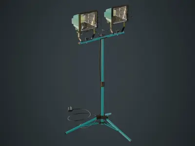 Mobile Construction Light 1A Low-poly 3D model