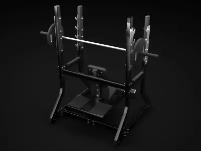 Military weight bench 3D model