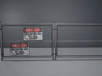 Low Poly Fence For Games Low-poly 3D model