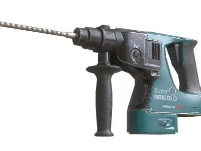 Power Hammer Drill Low-poly 3D model