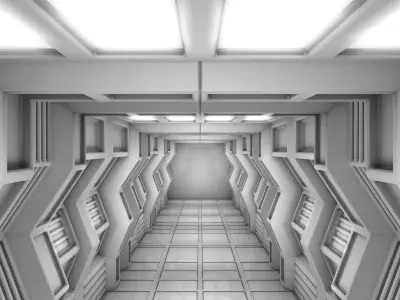 Sci Fi Corridor Free 3D model purchase