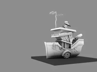 Free Stylized Boat Free low-poly 3D model