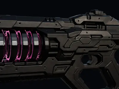 sci fi Enrgy Rifle  3D Static Model Game Ready Low-poly 3D model
