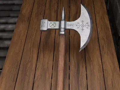 Medieval Axe Old Age Game Ready Low Poly Weapon PBR 4K Low-poly 3D model