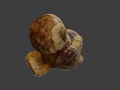 Cute owl handmade statue painted scanned toy to carry things 3D model
