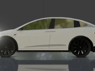 Tesla Model X s car Low-poly 3D model
