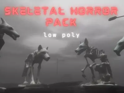  FREE Skeletal Horror Pack Free low-poly 3D model