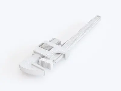 Pipe wrench 02 3D model