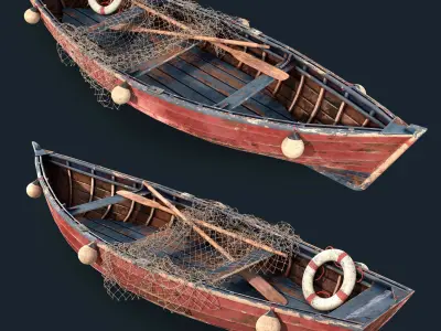 Old fishing boat 3D model