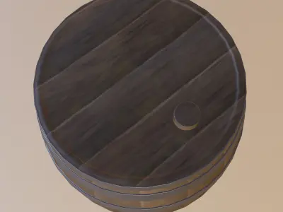 Wooden Barrel 3D model 5