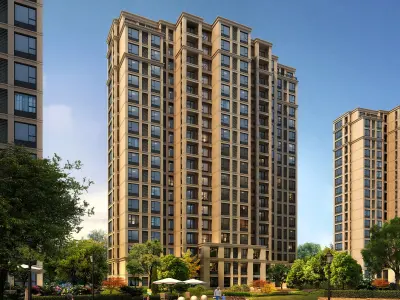 3Dmax fashion city commercial square building 129 3D model