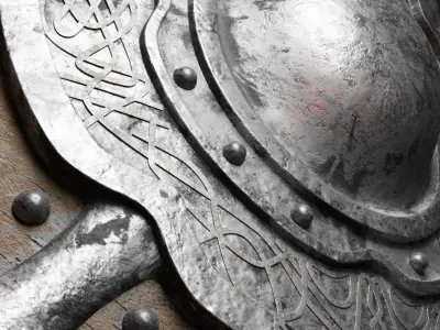 shield model 3d high deatail Low-poly 3D model