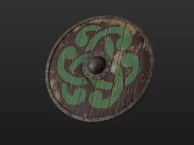 Wooden Shield Free 3D model purchase